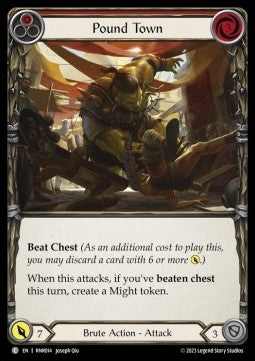 Pound Town (Red) (Regular) - Heavy Hitters - Rhinar Blitz Deck (Common) [RNR2-014]