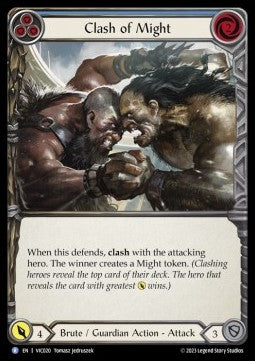 Clash of Might (Blue) (Regular) - Heavy Hitters - Victor Blitz Deck (Common) [VIC-020]