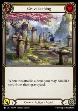 Gravekeeping (Yellow) (Rainbow Foil) - Part the Mistveil (Rare) [MST-201]