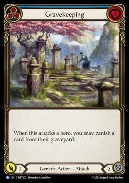 Gravekeeping (Blue) (Rainbow Foil) - Part the Mistveil (Rare) [MST-202]