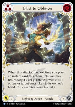 Blast to Oblivion (Blue) (Rainbow Foil) - Rosetta (Rare) [ROS-081]