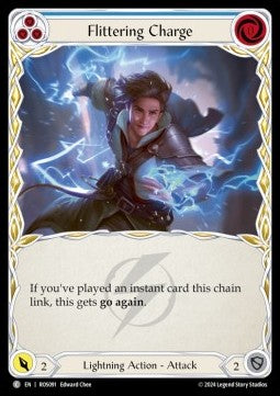 Flittering Charge (Blue) (Rainbow Foil) - Rosetta (Common) [ROS-091]
