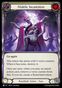 Malefic Incantation (Yellow) (Rainbow Foil) - Rosetta (Rare) [ROS-131]