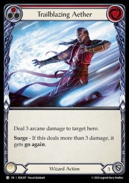 Trailblazing Aether (Red) (Rainbow Foil) - Rosetta (Common) [ROS-207]