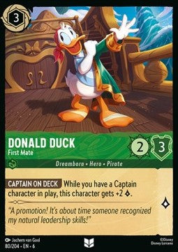 Donald Duck - First Mate - Azurite Sea (Uncommon) [6AZS-80]