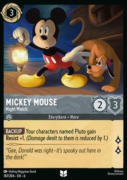 Mickey Mouse - Night Watch - Azurite Sea (Uncommon) [6AZS-187]