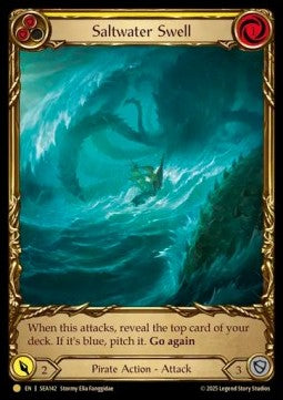 Saltwater Swell (Yellow) (Extended Art Cold Foil) - High Seas (Rare) [SEA-142]
