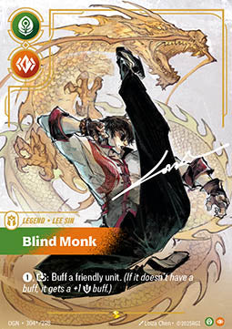 Lee Sin, Blind Monk (V.3 - Signed Showcase) - Origins (Signed Showcase) [OGN-304*]