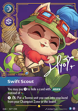 Teemo, Swift Scout (V.3 - Signed Showcase) - Origins (Signed Showcase) [OGN-307*]