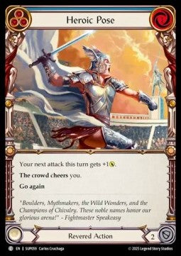 Heroic Pose (Blue) (Rainbow Foil) - Super Slam (Common) [SUP-059]