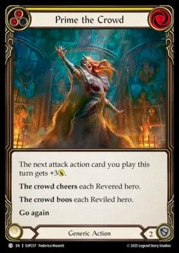 Prime the Crowd (Yellow) (Rainbow Foil) - Super Slam (Common) [SUP-237]