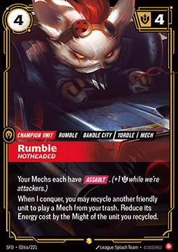 Rumble, Hotheaded (V.2 - Showcase) - Spiritforged (Showcase) [SFD-026a]