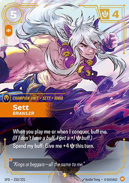 Sett, Brawler (V.1 - Showcase) - Spiritforged (Showcase) [SFD-232]