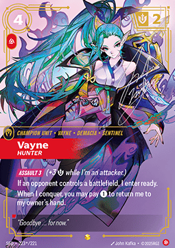 Vayne, Hunter (V.2 - Signed Showcase) - Spiritforged (Signed Showcase) [SFD-223*]
