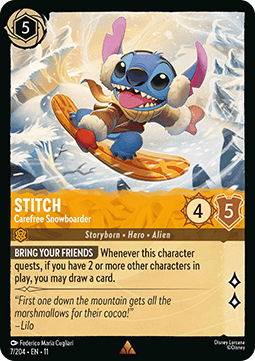 Stitch - Carefree Snowboarder (V.1) - Winterspell (Rare) [11WSP-7]