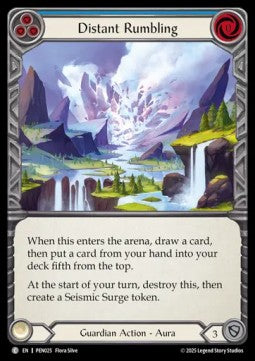 Distant Rumbling (Blue) (Rainbow Foil) - Compendium Of Rathe (Common) [PEN-025]