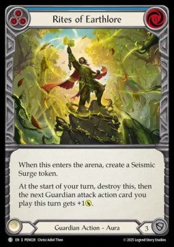 Rites of Earthlore (Blue) (Rainbow Foil) - Compendium Of Rathe (Common) [PEN-028]
