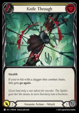 Knife Through (Yellow) (Rainbow Foil) - Compendium Of Rathe (Common) [PEN-148]