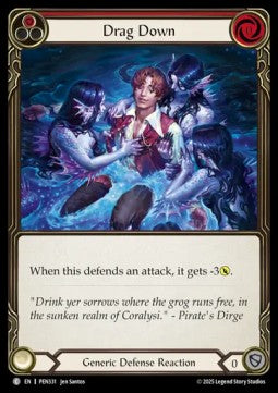 Drag Down (Red) (Rainbow Foil) - Compendium Of Rathe (Common) [PEN-331]