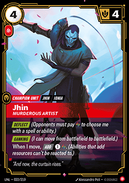 Jhin, Murderous Artist (V.1 - Rare) - Unleashed (Rare) [UNL-022]