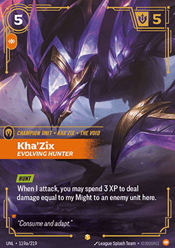 Kha'Zix, Evolving Hunter (V.2 - Showcase) - Unleashed (Showcase) [UNL-119a]
