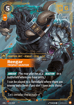 Rengar, Trophy Hunter (V.1 - Epic) - Unleashed (Epic) [UNL-120]