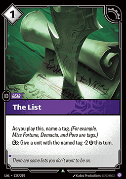 The List - Unleashed (Uncommon) [UNL-138]