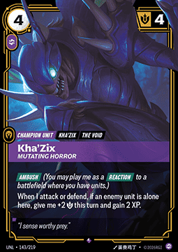 Kha'Zix, Mutating Horror (V.1 - Rare) - Unleashed (Rare) [UNL-143]