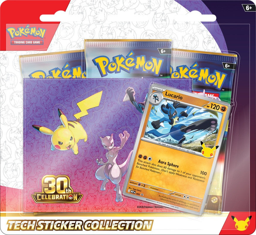 Pokemon 30th Celebration Tech Sticker Collection- Lucario- (PRESALE)